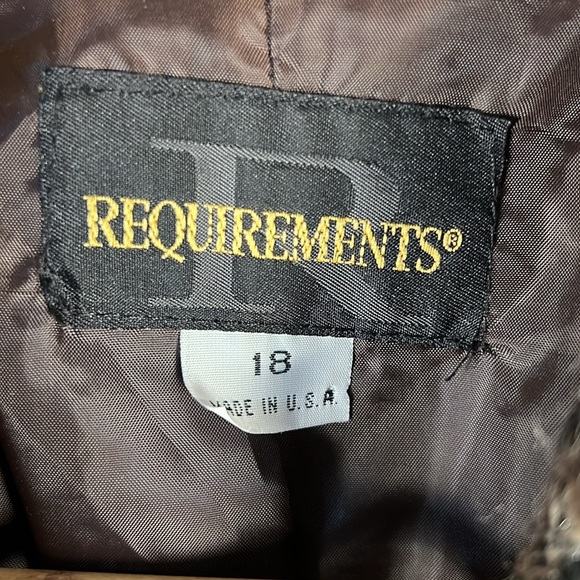 Requirements Tween Jacket‎ Blazer Shirt Top Blouse Button Up Brown Collared - Picture 4 of 9